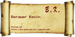 Berauer Kevin névjegykártya